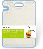 🔪 pickwill small cutting board - 12.3'' plastic chopping board with knife sharpener, juice grooves, and non-slip handle - bpa-free, dishwasher safe logo