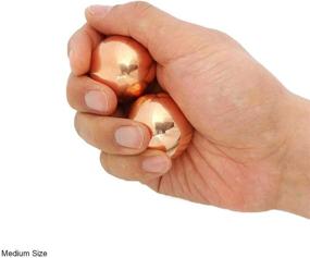 img 2 attached to Enhance Hand Therapy, Relief Stress with Top Chi Solid Copper Baoding Balls (Medium 1.5 Inch) – Includes Carry Pouch