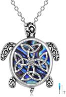 🐢 exquisite yfn sea turtle urn necklace: 925 sterling silver turtle cremation jewelry for women & girls with abalone inlay – thoughtful ashes keepsake gifts logo