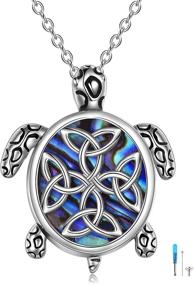 img 4 attached to 🐢 Exquisite YFN Sea Turtle Urn Necklace: 925 Sterling Silver Turtle Cremation Jewelry for Women & Girls with Abalone Inlay – Thoughtful Ashes Keepsake Gifts