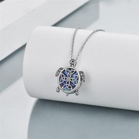 img 2 attached to 🐢 Exquisite YFN Sea Turtle Urn Necklace: 925 Sterling Silver Turtle Cremation Jewelry for Women & Girls with Abalone Inlay – Thoughtful Ashes Keepsake Gifts