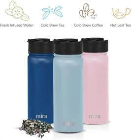 img 2 attached to ☕ MIRA 18 oz Stainless Steel Insulated Tea Infuser Bottle for Loose Tea - Thermos Travel Mug with Removable Tea Infuser Strainer in Pearl Blue