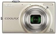 📸 цифровая камера nikon coolpix s6100 + объектив широкоугольного зума 7x + 3-дюймовая сенсорная панель lcd (серебристый) - 16 mp (предыдущая модель) логотип