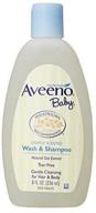 👶 aveeno baby wash & shampoo 8 oz. (pack of 6), lightly scented logo