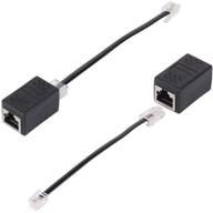 🔌 ethernet to phone line adapter, rj45 female to rj11 male converter - 2 pack, shonco rj11 to rj45 adapter, black logo