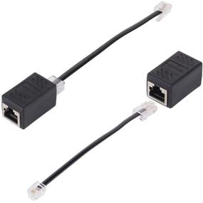 img 4 attached to 🔌 Ethernet to Phone Line Adapter, RJ45 Female to RJ11 Male Converter - 2 Pack, SHONCO RJ11 to RJ45 Adapter, Black