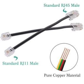 img 2 attached to 🔌 Адаптер Ethernet к телефонной линии, переходник женский RJ45 на мужской RJ11 - 2 штуки, адаптер RJ11 к RJ45, черный