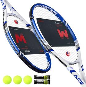 img 3 attached to 🎾 Premium 2 Player Pro Tennis Racket Set with Accessories & Bag - Ideal for Beginners and Professionals, 27 inch Speed Racquet with 3 Balls, Vibration Dampeners, Overgrips