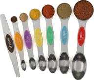 🥄 stackable stainless steel magnetic measuring spoons set - dual sided teaspoon and tablespoon for accurate measurement of dry and liquid ingredients logo