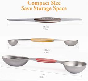 img 3 attached to 🥄 Stackable Stainless Steel Magnetic Measuring Spoons Set - Dual Sided Teaspoon and Tablespoon for Accurate Measurement of Dry and Liquid Ingredients