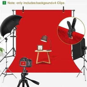 img 2 attached to 📸 UTEBIT 6x9ft Red Backdrop with 4 Pack Spring Clamps: Vibrant Red Screen for Photography Studios & Party Events