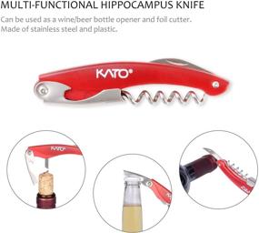 img 2 attached to 🍷 Kato Wine Bottle Opener Set - 5 Pcs Corkscrew Accessories Kit, Perfect Christams Gift, Silver