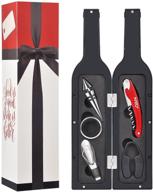 🍷 kato wine bottle opener set - 5 pcs corkscrew accessories kit, perfect christams gift, silver logo