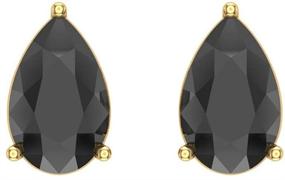 img 2 attached to 💎 Exquisite Pear Black Diamond Stud Earrings - 2.00 Carat - 14K Gold