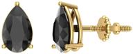 💎 exquisite pear black diamond stud earrings - 2.00 carat - 14k gold logo