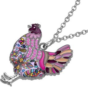 img 2 attached to 💎 WEVENI Rhinestone Hen Necklace: Unique Fashion Jewelry for Women and Girls