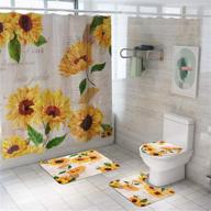 sunflowers curtain non slip colorful waterproof logo