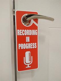 img 1 attached to 🚪 2 Pack Door Knob Hanger - Recording in Progress Sign, Double Sided, Perfect for All Rooms, Please Do Not Disturb