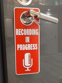 img 3 attached to 🚪 2 Pack Door Knob Hanger - Recording in Progress Sign, Double Sided, Perfect for All Rooms, Please Do Not Disturb