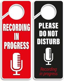 img 4 attached to 🚪 2 Pack Door Knob Hanger - Recording in Progress Sign, Double Sided, Perfect for All Rooms, Please Do Not Disturb