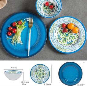 img 2 attached to 💪 Durable Melamine Dinnerware: Break Resistant Set - Ideal for Dishwasher Use