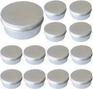 🕯️ set of 15 silver 5oz metal round tins with screw lid - empty aluminum storage containers for diy candle making, kitchen use, travel storage kit logo