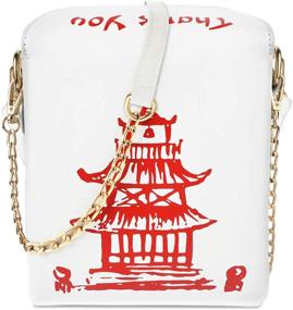 img 3 attached to 🥡 Chinese Takeout-Inspired White Crossbody Bags and Wallets – Fashionable Handbags for Women