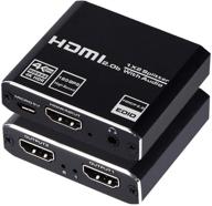 🔌 hdmi разделитель 1x2 с аудиоэкстрактором: 4k@60hz ultra hd, hdr, hdcp 2.2 - ps4, xbox, blu-ray dvd логотип