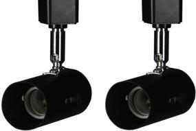 img 1 attached to 🔦 KING SHA 2 Pack Universal Line Voltage Track Lighting Heads for H Type 3-Wire Single Circuit Track Systems, E26 Base, Black, ETL Listed