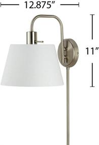 img 1 attached to Ravenna Home Traditional Plug-In 💡 Wall Sconce: LED Bulb, Brushed Nickel Finish