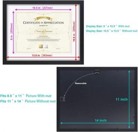 img 1 attached to Премиум рамки для дипломов из массива дерева: 4 шт. Стекло высокой плотности для дипломов формата 8,5х11, с вариантом с подложкой или без нее, черная рамка из стандартной бумаги.