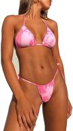 ibiza vibe 2 piece triangle bikini set: trendy tie dye brazilian swimsuits for women logo