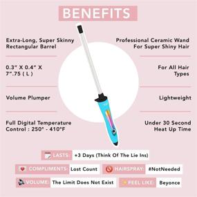 img 2 attached to 🔥 Long Curling Wand Iron by CHOPSTICK STYLER - Rectangular Thin Titanium Barrel for Corkscrew Spiral Chopstick Curls, Professional Curler with Temperature Control for Extra Long Hair