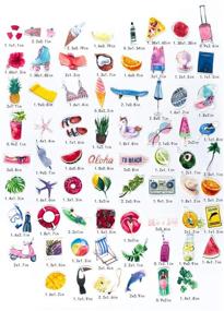 img 2 attached to 🌴 June Trendy Aloha Sea and Sun Waterproof Sticker Packs: 70 pcs for Journals, Scrapbooks, Luggage, Crafts & More!