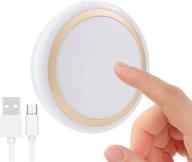 🌟 rtsu rechargeable touch light with timer: dimmable, wireless led nursery night light for closet & cabinet - golden логотип