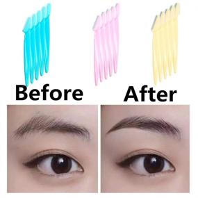 img 1 attached to 🪒 ACKLLR Eyebrow Razor Set: 24-Piece Precision Shapers for Women and Men - Green, Pink, Yellow