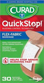 img 3 attached to Curad QuickStop Bleeding Control 34&quot; x 2.83&quot; Flexible Fabric Bandages, CUR5243, 30 Count