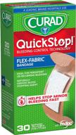 curad quickstop bleeding control 34&quot; x 2.83&quot; flexible fabric bandages, cur5243, 30 count логотип