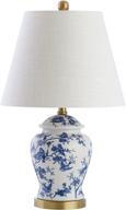 💡 jonathan y jyl3005a penelope 22-inch chinoiserie led table lamp - classic blue/white design for bedroom, living room, office, and more logo