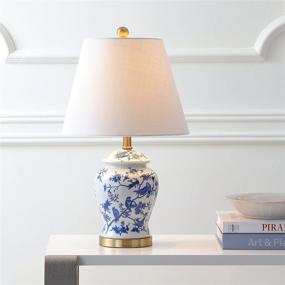 img 2 attached to 💡 JONATHAN Y JYL3005A Penelope 22-inch Chinoiserie LED Table Lamp - Classic Blue/White Design for Bedroom, Living Room, Office, and More