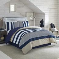 🛌 navy twin comforter set: izod classic stripe for ultimate cozy bedding logo