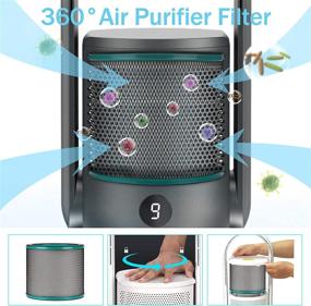 img 3 attached to 🌬️ ULTTY Bladeless Tower Fan and Air Purifier: Powerful Oscillation, True HEPA Filter 99.97% for Smoke, Dust, Pollen, Dander - Remote Control, Black