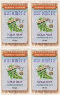 🦷 auromere ayurvedic neem toothpicks (100 count) - vegan, natural, non gmo - 4 pack bundle logo