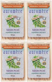 img 4 attached to 🦷 Auromere Ayurvedic Neem Toothpicks (100 Count) - Vegan, Natural, Non GMO - 4 Pack Bundle