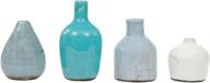 🏺 creative co-op da1092 set of 4 blue & ivory terracotta vases - beautiful home decor logo