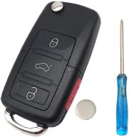 🔑 high-quality keyless entry remote key fob cover for vw beetle jetta passat golf rabbit gti cc eos - protection without compromising functionality logo