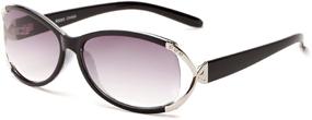 img 4 attached to Claire Sun Readers: Stylish Oval Reading Glasses +2.50: Black and Silver