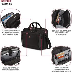 img 3 attached to 🧳 Wenger Luggage Mainframe 15.6" Laptop Brief Bag: Sleek & Spacious Carry-On for Business Professionals, Black, One Size