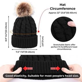 img 2 attached to 🧣 Stylish Winter Knit Beanie Hat for Women - Livingston Soft and Warm Skull Cap with Faux Fur Pom Pom