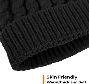 img 3 attached to 🧣 Stylish Winter Knit Beanie Hat for Women - Livingston Soft and Warm Skull Cap with Faux Fur Pom Pom